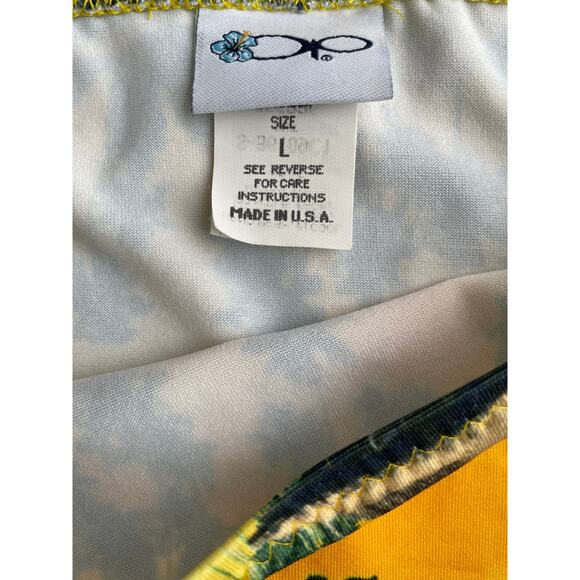 00's vintage tropical photo print miami beach y2k low rise mini skirt LARGE op - Picture 7 of 7